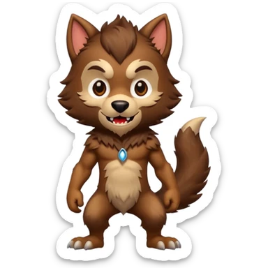 A Chibi style werewolf sticker
