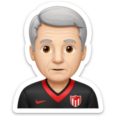 Older Referee – Experienced Look
 Wearing black jersey, gray hair, calm but firm, red card lifted halfway. sticker