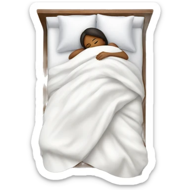 girl sleeping under a white blanket with a book next to her sticker