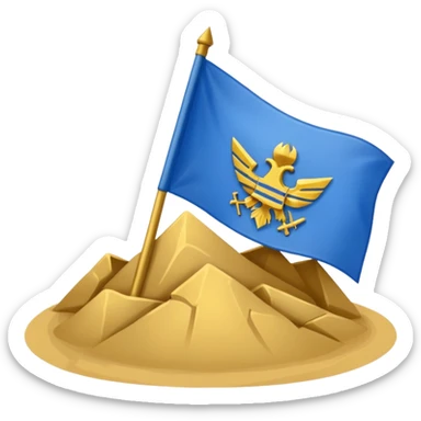 Make a golden and blue colour of flag and add a Trenches word in middle , makes like a country flag and made shiby sticker