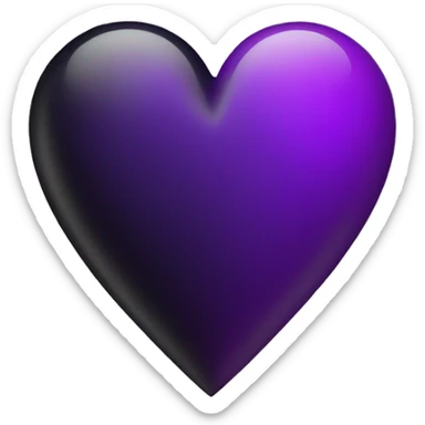Half black and purple heart sticker