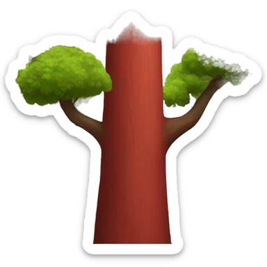 giant red wood tree forest sticker