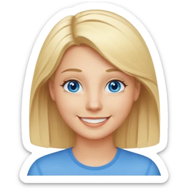 emoji of a 30-year-old person with blonde hair and a smiling expression sticker