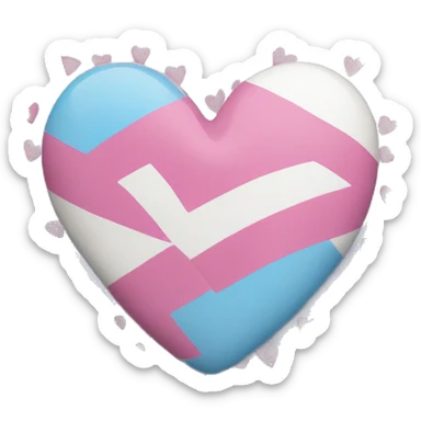 transgender flag heart sticker