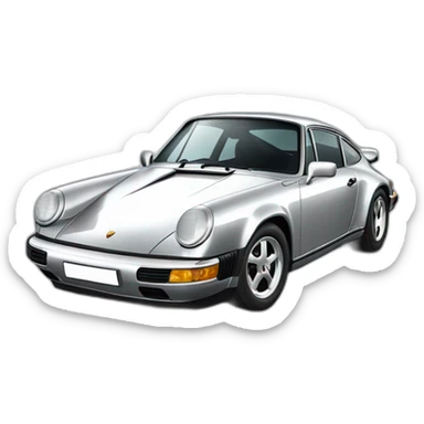 Silver Porsche 911 sticker