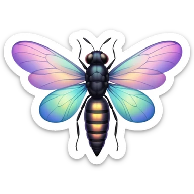 Iridescent pastel  wings and black Firefly sticker
