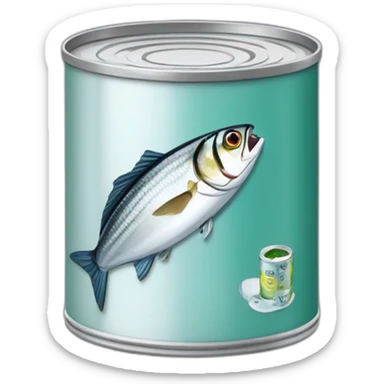opened can of sardines sticker