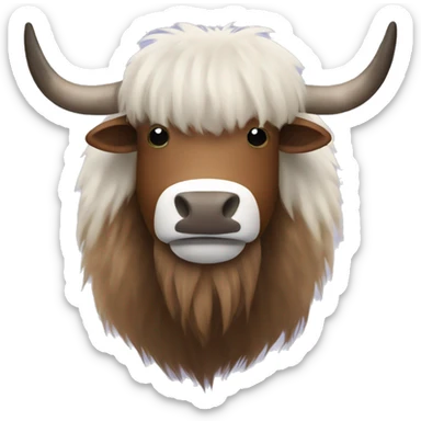 yak with some fur missing sticker