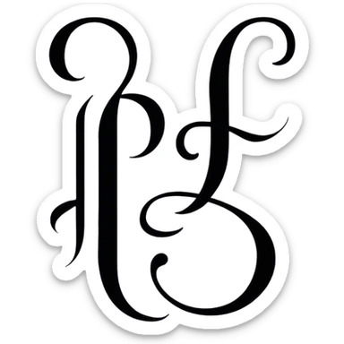 Calligraphy with different fonts, including Gothic script, elegant flowing letters, smooth brush strokes, fine details, minimalistic, black ink on white background, no extra elements. sticker