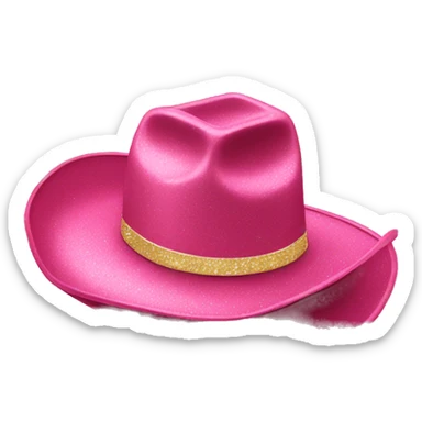 pink glitter cowboy hat sticker