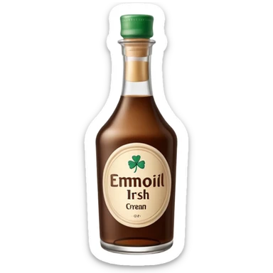 minimal Irish cream bottle, simple, clear sticker
