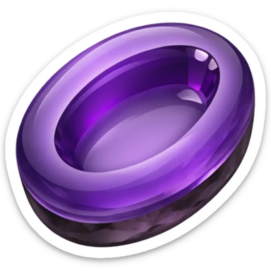 Amethyst oval-shaped worrystone sticker