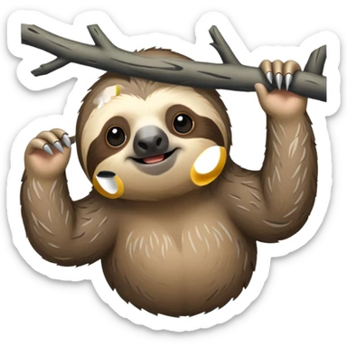 rock skin on a sloth sticker