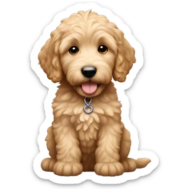 Golden doodle puppy sticker