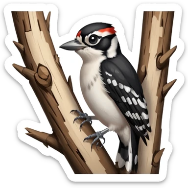 downy woodpecker sticker