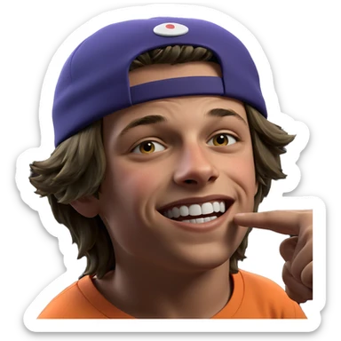 boy wearing hat alone sticker