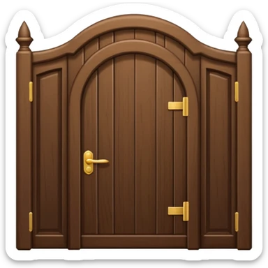 porta única de madeira arredondada no topo, sem rosto, elegante sticker