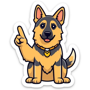 German shepherd middle finger  sticker