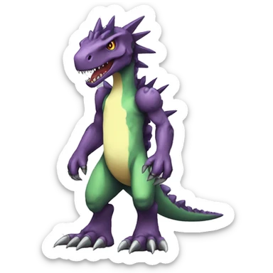  Cool Edgy Digimon-Fakemon-Dinosaur with edgy markings full body sticker