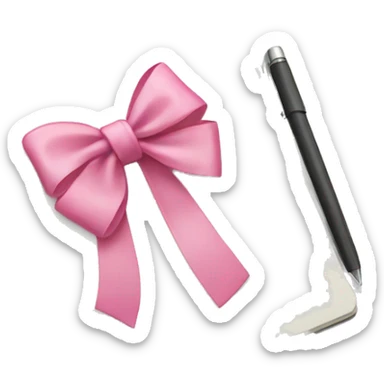 White notebook with a pink bow on it sticker