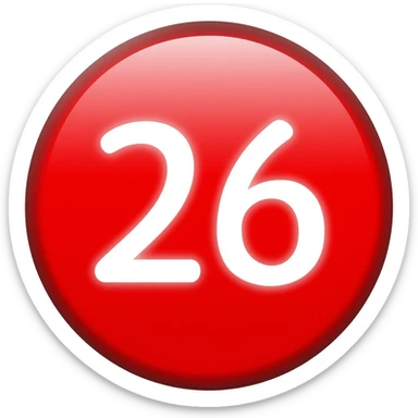 Red prohibited inside with white text 26 with black circle sticker