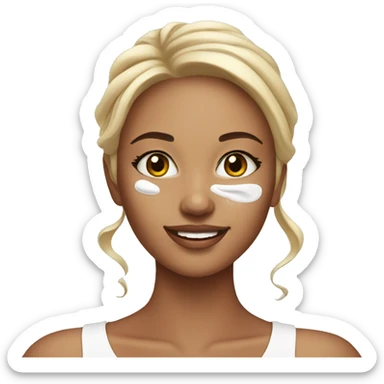 Beautiful girl doing skincare sticker