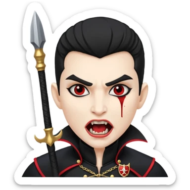 vampire guard with spear open mouth sticker