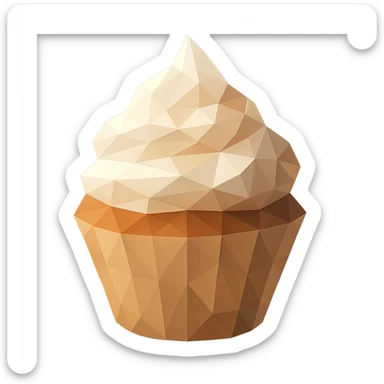 cupcake, low-poly geometric shapes, polygonal style sticker