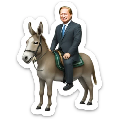 Nawaz sharif set on donkey sticker