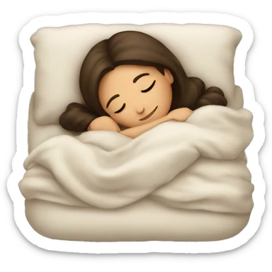 Brunette girl sleeping cozy sticker