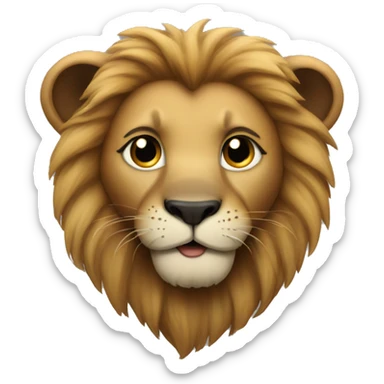 Cute Lion with black heart  sticker