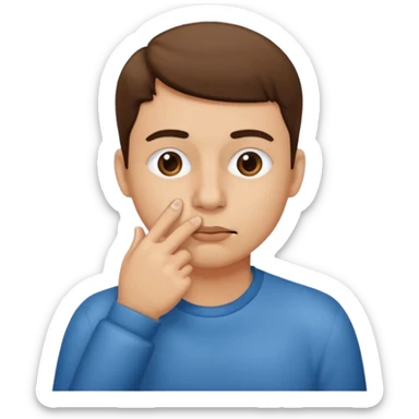 persona sacándose un moco sticker