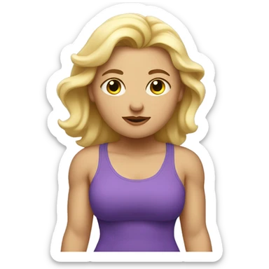Blonde fat girl working out sticker