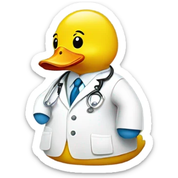 Rubber duck wearing a lab coa sticker