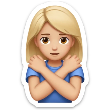girl crossed arms around her neck crashing out sticker