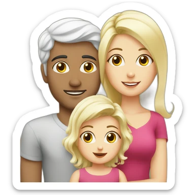 Young Iranian man, blond French wife, and baby girl sticker