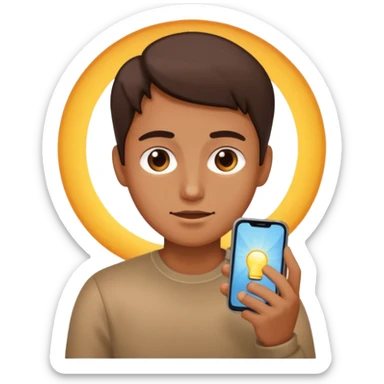 Looking at the phone with light hitting the face  sticker