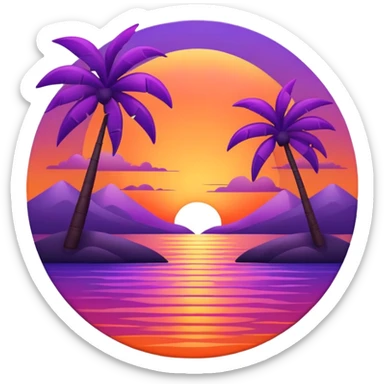 Summer sunset aesthetic  sticker