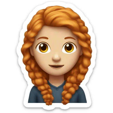 Ginger girl with long hair and brown eyes sticker