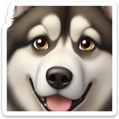 realistic brown eyes malamute sticker
