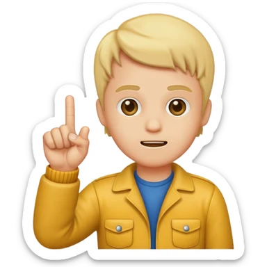 Gas boy sticking up middle finger sticker