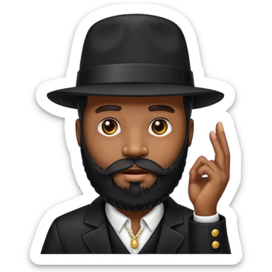 A black pimp with a full beard sticker