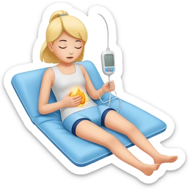 Endo pain with heating pad sticker