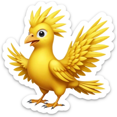 Zapdos yellow bird happy sticker