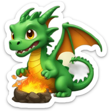 Dragon qui crache du feu sticker