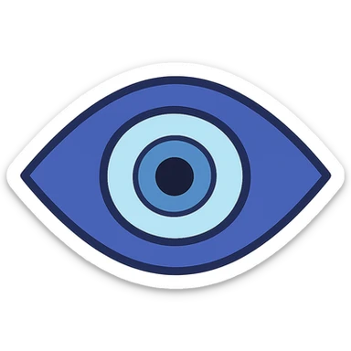 Evil eye 🧿 icon in a flat toon style  sticker