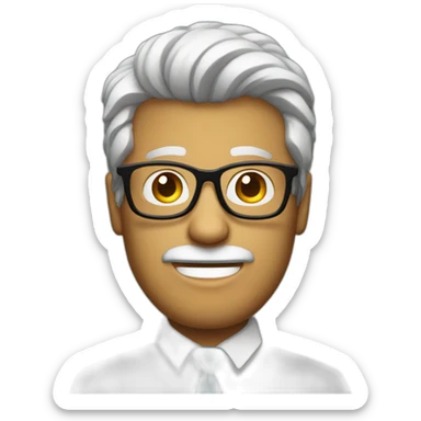 Hombre mayor pelo blanco con gafas sticker