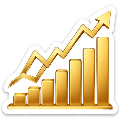 golden increasing chart  sticker
