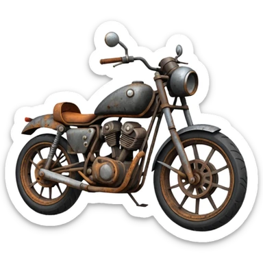Damaged motorbike  sticker