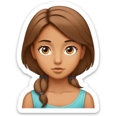 girl turned to her side with her eyes looking sticker